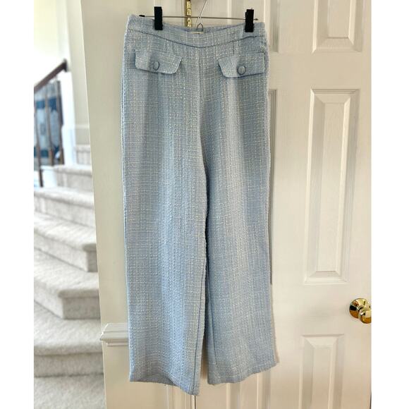 Jason Wu Light Blue Tweed Boucle High Waisted Trousers - Picture 1 of 5